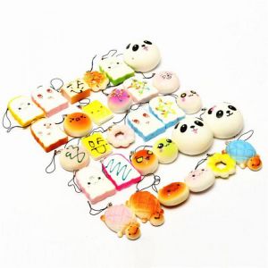 הכל מהכל ובזול צעצועים Banggood Kawaii 10Pcs Exquisite Squishy Random Charm Soft Panda/Bread/Cake/Buns Phone Straps Toys Decor